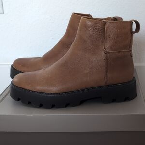 Franco Sarto Tan Ankle Boots with Black Soles